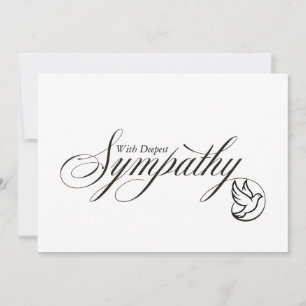 Eenvoudige Elegante Schrift Duif Condoleancekaart Aankondiging