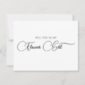 Eenvoudige Elegante Script Bloemenmeisje Aanzoekka Notitiekaartje (Voorkant)