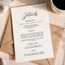 Eenvoudige Elegante Script bruiloft details