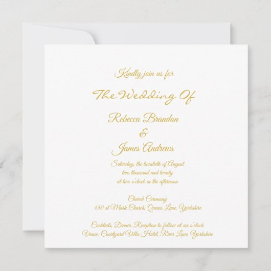 Eenvoudige Elegante Script bruiloft uitnodiging |  (Voorkant)