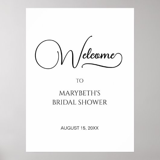 Eenvoudige Elegante Script Bruiloft Welcome Poster (Voorkant)