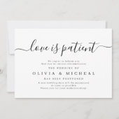 Eenvoudige elegante scriptliefde is geduldig uitst kaart (Voorkant)