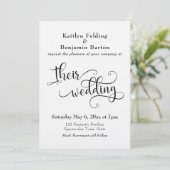 Eenvoudige, elegante scripttypografie bruiloft kaart (Staand voorkant)