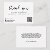 Eenvoudige elegante sociale media-pictogrammen QR- Kortingskaartje (Voorkant / Achterkant)