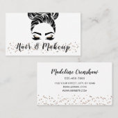 Eenvoudige elegante Sparkle Hair Make-up Visitekaartje (Voorkant / Achterkant)