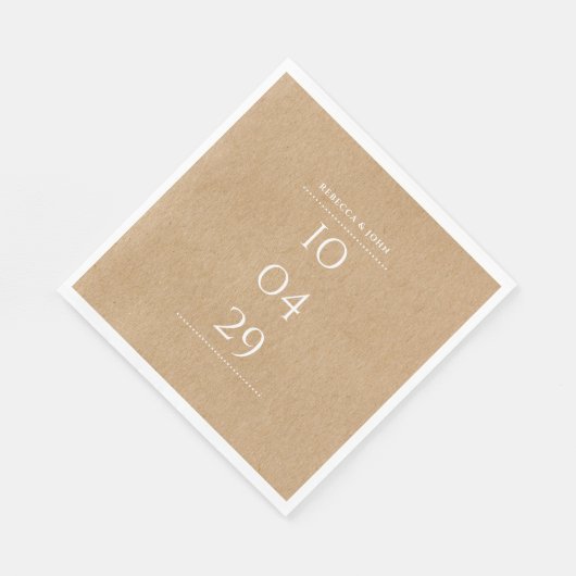 Eenvoudige elegante speciale datum bruiloft | Rust Servet (Hoek)