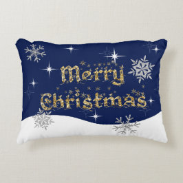 Eenvoudige elegante sprankelende kerst glitter spr accent kussen