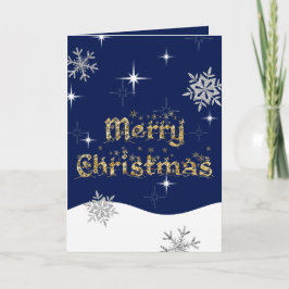 Eenvoudige elegante sprankelende kerst glitter spr kaart