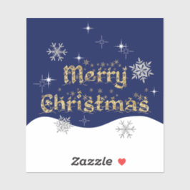 Eenvoudige elegante sprankelende kerst glitter spr sticker
