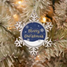 Eenvoudige elegante sprankelende kerst glitter spr tin sneeuwvlok ornament