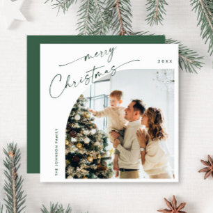 Eenvoudige elegante stijlvolle FOTO Kerstmis Groet Feestdagenkaart
