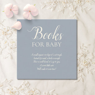 Eenvoudige Elegante Stofblauwe Boeken voor Baby Informatiekaartje