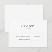 Eenvoudige elegante tekst | Boho Bruiloft RSVP Kaartje (Voorkant / Achterkant)