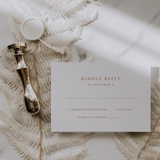 Eenvoudige elegante tekst | Boho Bruiloft RSVP Kaartje