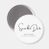 Eenvoudige elegante tekst | De datum opslaan Magneet (Voorkant / Achterkant)
