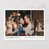 Eenvoudige elegante tekst en foto bruiloft Dank u Briefkaart (Voorkant)