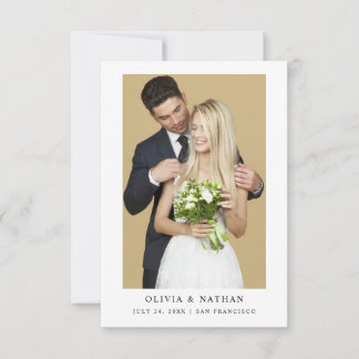 Eenvoudige elegante tekst en foto | Weddenschappen Save The Date