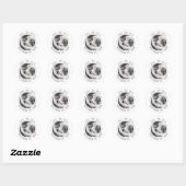Eenvoudige Elegante Tekst & Foto | QR Code Trouwen Ronde Sticker (Vel)