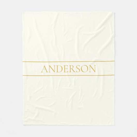 Eenvoudige elegante  tekst | Goud van wit Fleece Deken (Voorkant)