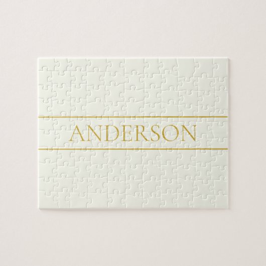 Eenvoudige elegante tekst | Goud van wit Legpuzzel (Horizontaal)