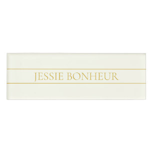 Eenvoudige elegante tekst Goud van wit Naambadge