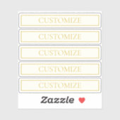 Eenvoudige elegante  tekst | Goud van wit Sticker (Vel)