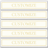 Eenvoudige elegante  tekst | Goud van wit Sticker (Voorkant)
