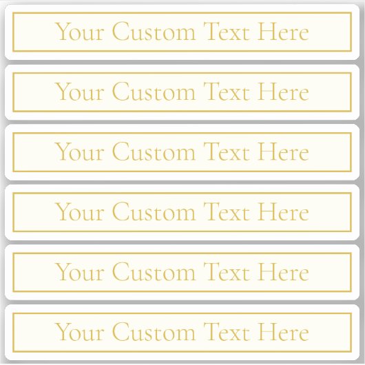 Eenvoudige elegante  tekst | Goud van wit Sticker (Voorkant)