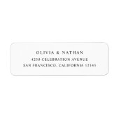 Eenvoudige elegante tekst | Zwart-wit Etiket (Voorkant)