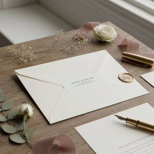 Eenvoudige elegante tekst zwart-wit retouradres etiket