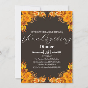 Eenvoudige Elegante Thanksgiving Dinner Autumn Her Kaart