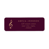 Eenvoudige Elegante Treble Clef Muziekleraar Bourg Etiket (Voorkant)