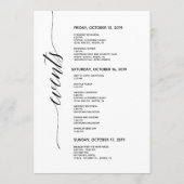 Eenvoudige Elegante Trouw Welkom & Evenementen Kaa Programma (Achterkant)