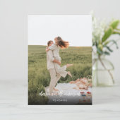 Eenvoudige Elegante Trouwfoto Kaart (Staand voorkant)