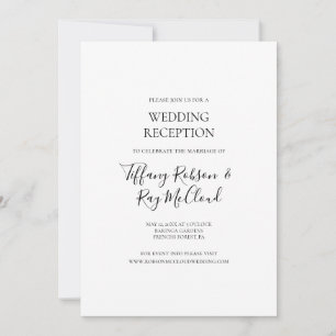 Eenvoudige Elegante Trouwreceptie Uitnodiging