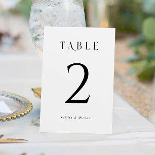 Eenvoudige Elegante Trouwtafel Nummers Kaart