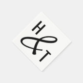 Eenvoudige Elegante Typografie Ampersand Monogramm Servet (Hoek)