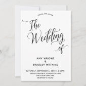 Eenvoudige elegante typografie Het huwelijk van Kaart (Voorkant)