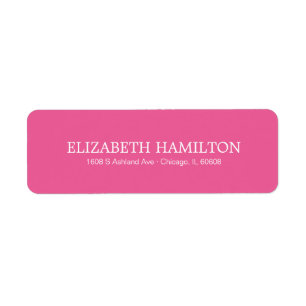 Eenvoudige Elegante Typografie Hot Pink Adres Etiket