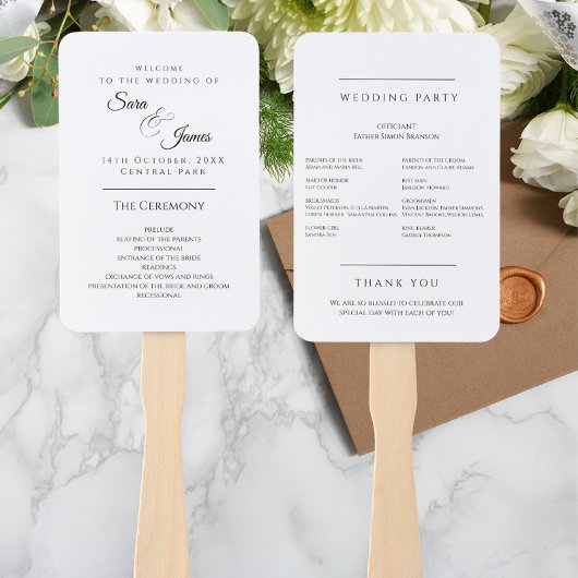 Eenvoudige elegante typografie Modern Wedding Prog Handwaaier