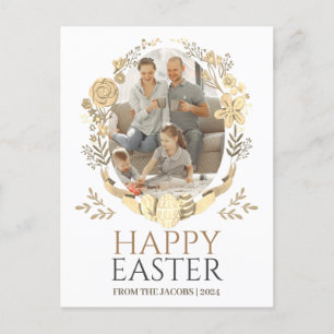 Eenvoudige Elegante Typografie Pasen Familie Één F Feestdagenkaart