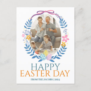 Eenvoudige Elegante Typografie Pasen Familie Één F Feestdagenkaart