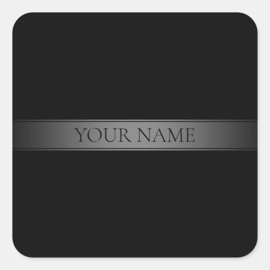 Eenvoudige elegante verloopstreep bewerkbare kleur vierkante sticker (Voorkant)