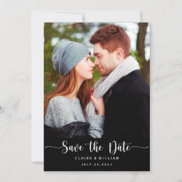 Eenvoudige elegante verticale foto Sla de datumkaa Save The Date