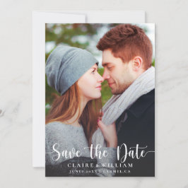Eenvoudige elegante verticale foto Sla de datumkaa Save The Date
