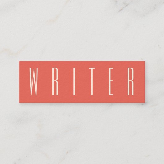 Eenvoudige elegante vetgedrukte tekst rood mini visitekaartje (Voorkant)