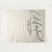 Eenvoudige elegante viering! Cream Foto Achtergron Wandkleed (Voorkant (horizontaal))