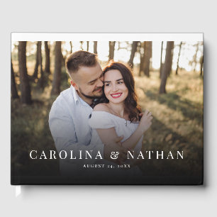 Eenvoudige Elegante Volledige Fotohuwelijk Gastenboek