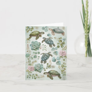 Eenvoudige Elegante Waterverf Bloemen Blank Note K Bedankkaart
