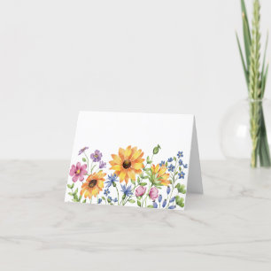 Eenvoudige Elegante Waterverf Bloemen Blank Note K Feestdagen Kaart